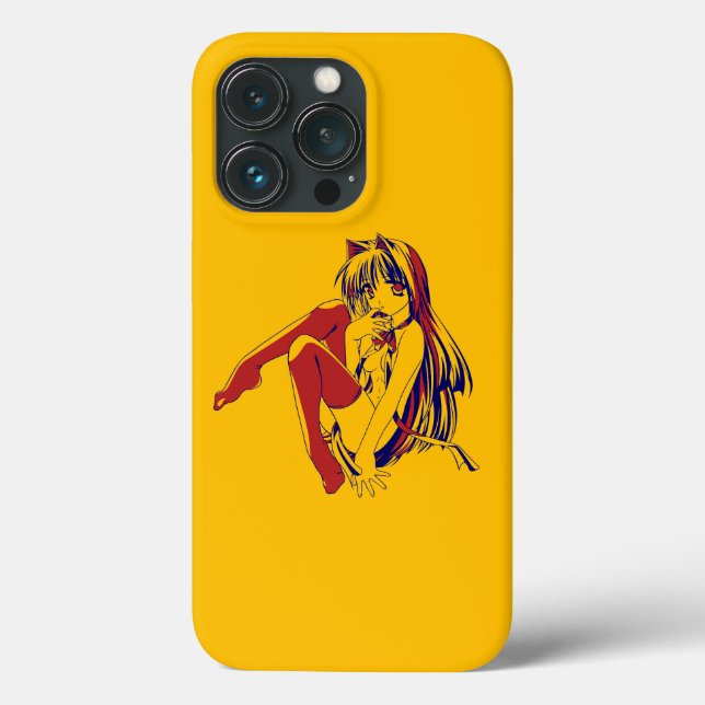 Coques Case-Mate iPhone Manga américain Neko Catgirl Kawaii Anime (Verso)