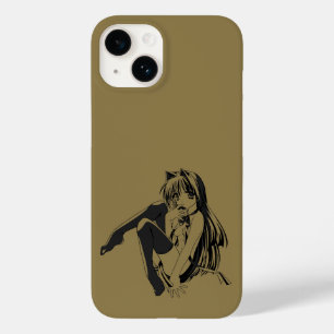 Coque Case-Mate iPhone Manga, Chat fille aux oreilles de chat Furry Kawai