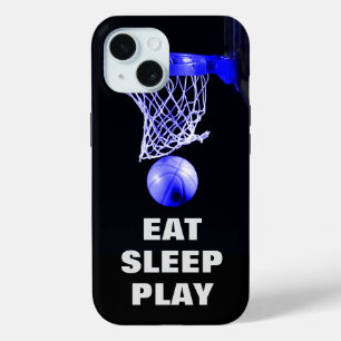 Coque Case-Mate iPhone Mange Sommeil Jouer Basket Bleu Noir