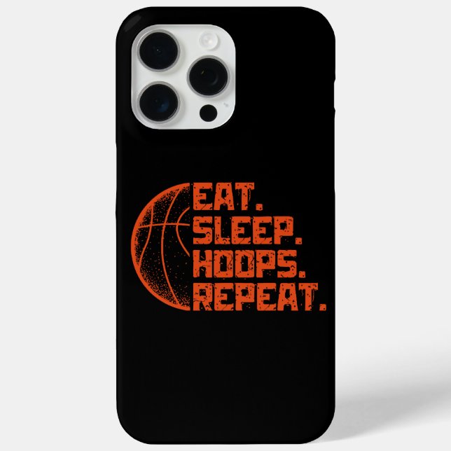 Coques Case-Mate iPhone Manger Dormir Cerceaux Répéter Basketball Citation (Verso)