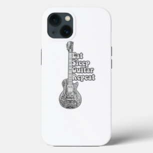 Case-Mate iPhone Case Manger dormir guitare répéter. vintage noir et bla
