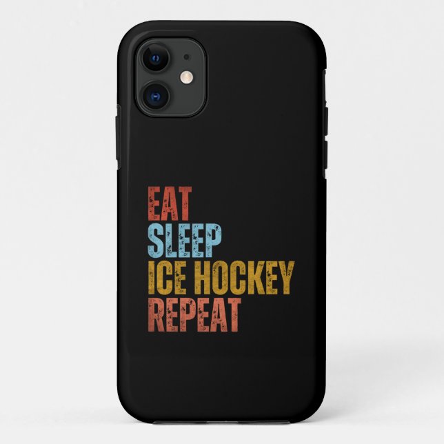 COQUES Case-Mate iPhone MANGER DORMIR HOCKEY SUR GLACE RÉPÉTER (Dos)