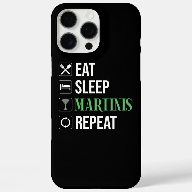 Coques Case-Mate iPhone Manger. Dormir. Martinis. Répéter. (Verso)
