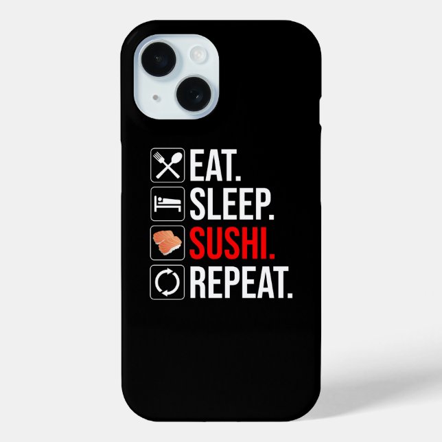 Coques Case-Mate iPhone Manger. Dormir. Sushi. Répéter (Verso)