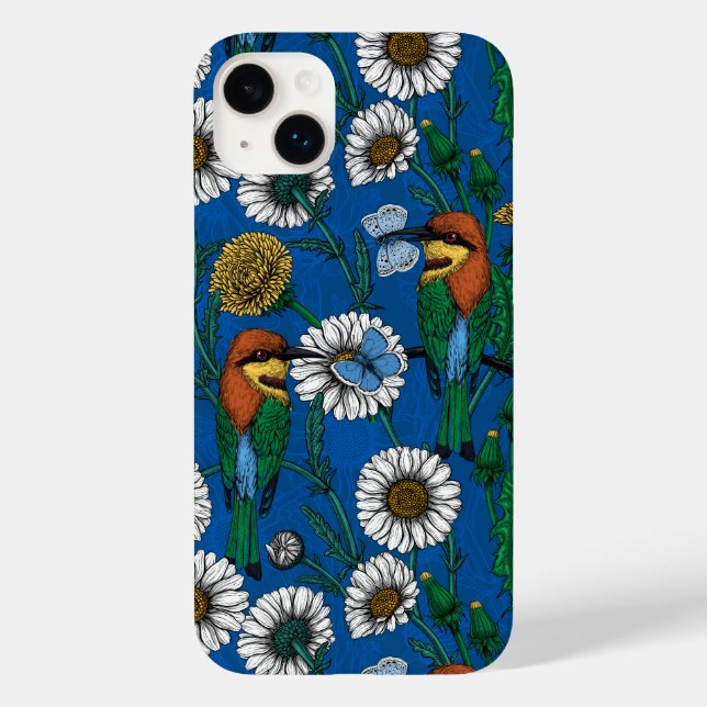 Coques Case-Mate iPhone Mangeurs d'abeilles sur bleu (Verso)