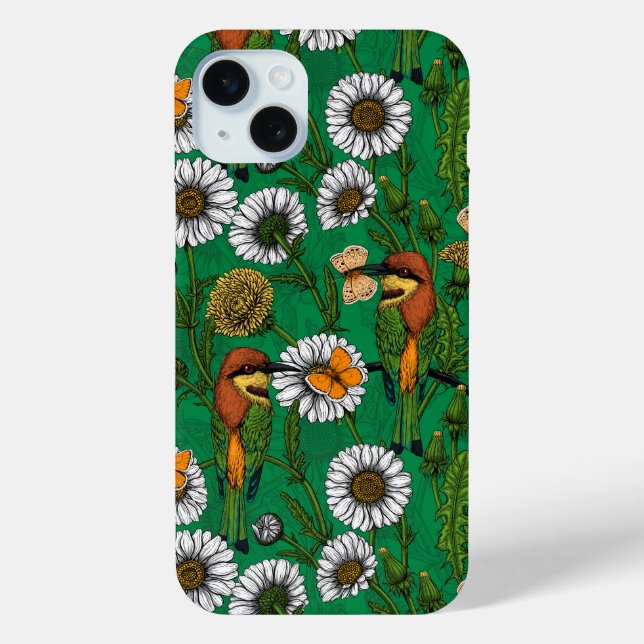 Coques Case-Mate iPhone Mangeurs d'abeilles sur une prairie printanière (Verso)