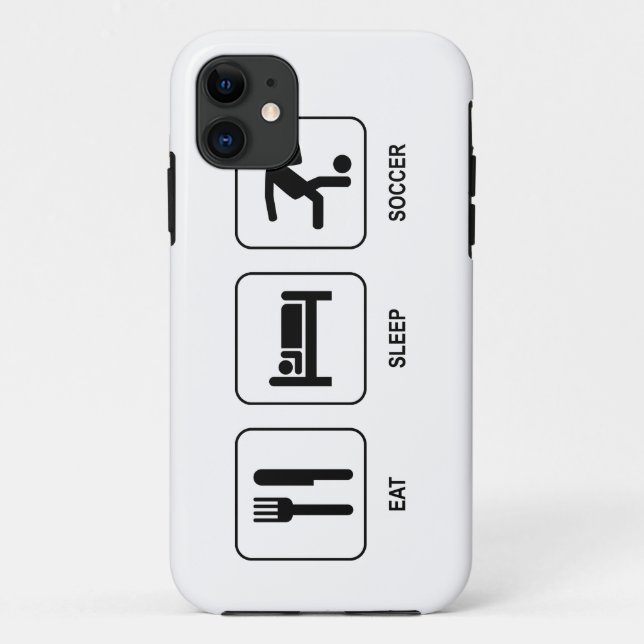 Coques Case-Mate iPhone Mangez le football de sommeil (Dos)