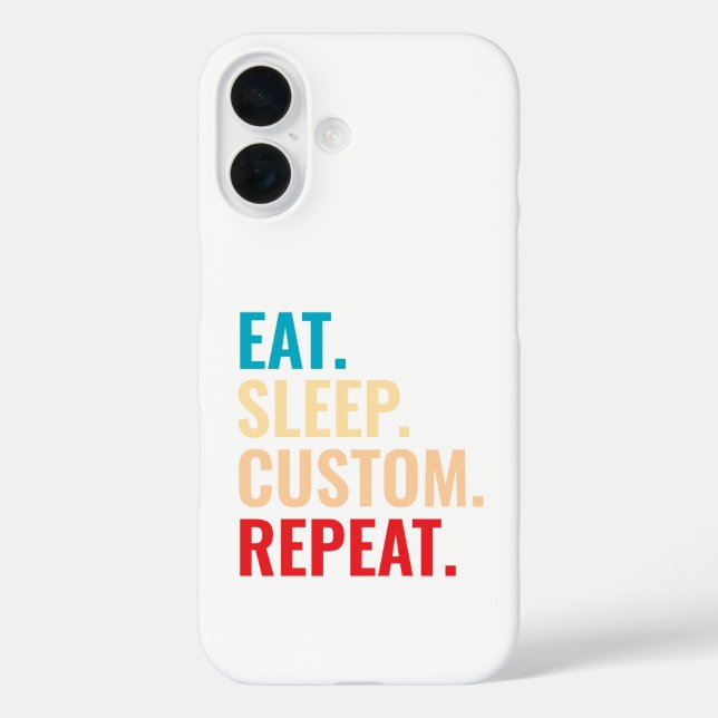 Coques Case-Mate iPhone Mangez le sommeil - Répéter le texte personnalisé (Verso)