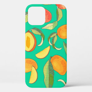 Case-Mate iPhone Case Mango. Motif sans couture avec tropique jaune et r