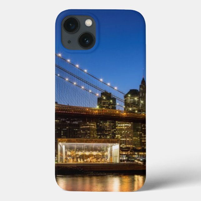Coques Case-Mate iPhone Manhattan et Brooklyn Bridge à Dusk (Verso)