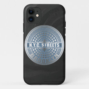 Coque iPhone 11 Manhole Cover Brooklyn Blue