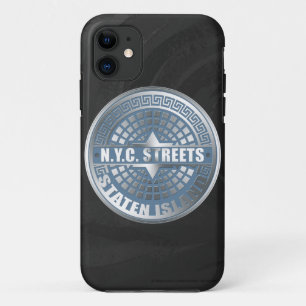 Coques Pour iPhone Manhole Staten Island Blue