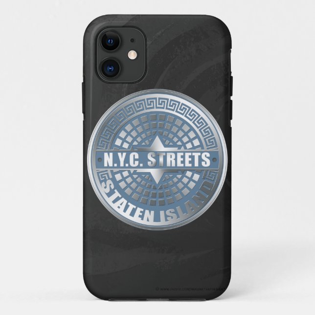 Coques Case-Mate iPhone Manhole Staten Island Blue (Dos)