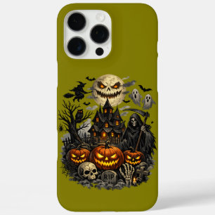 Coque iPhone 16 Pro Max Manoir hanté au clair de lune"