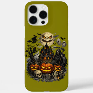 Coque iPhone 16 Pro Max Manoir hanté au clair de lune"