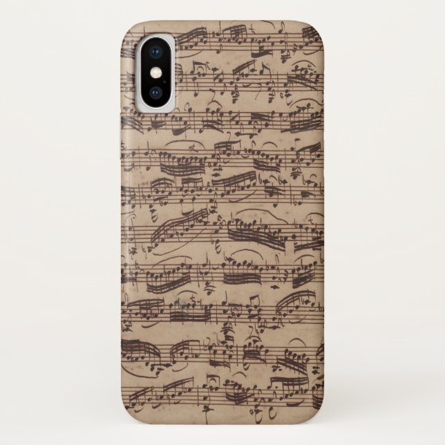Coques Case-Mate iPhone Manuscrit Bach Musique Feuille Antique (Dos)