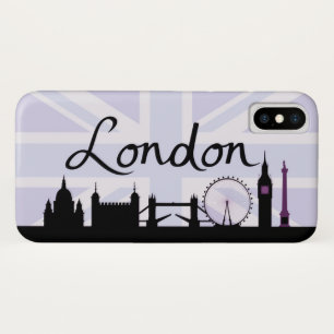 Coque Case-Mate iPhone Manuscrit de Londres sur le ciel d'Union Jack et
