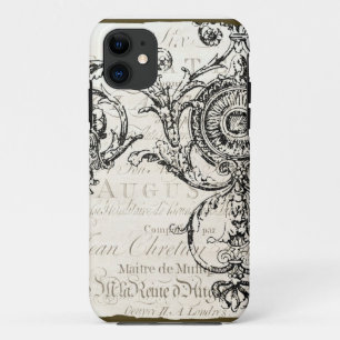 Coques Pour iPhone manuscrit vintage de Français d'éphémères de c