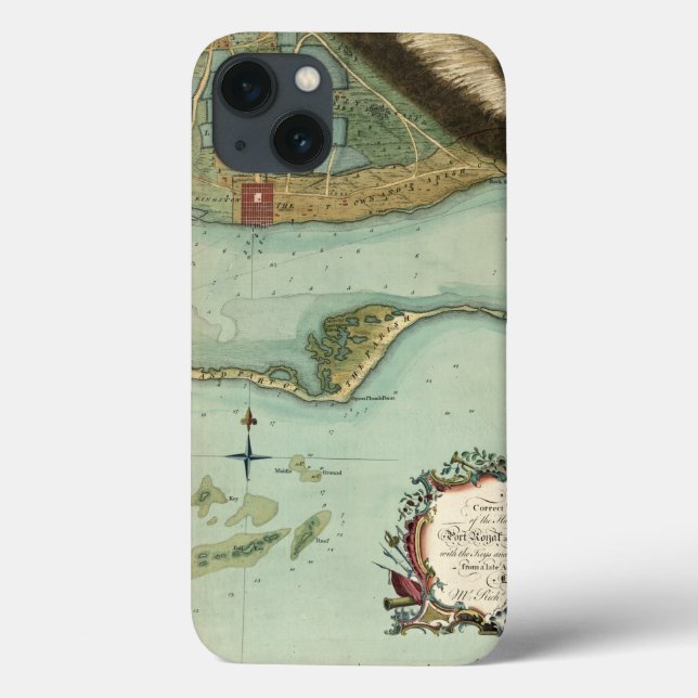 COQUES Case-Mate iPhone MAP : JAMAICA, 1756 (Verso)