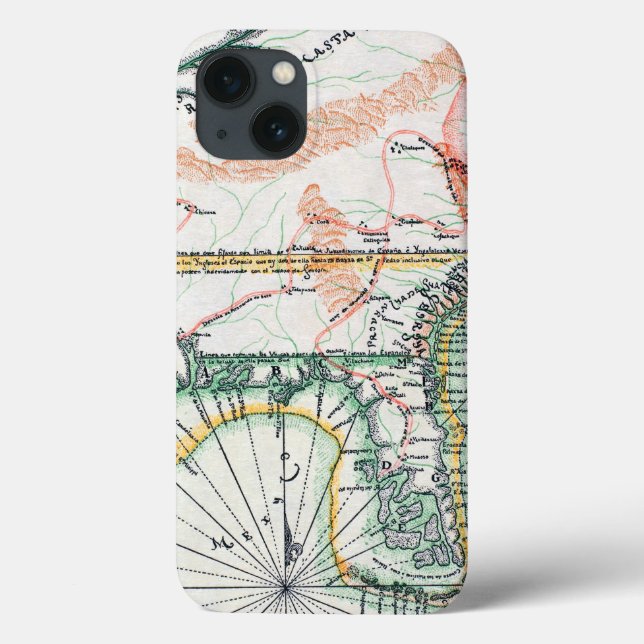 Coques Case-Mate iPhone Map: North America, 1742 (Verso)
