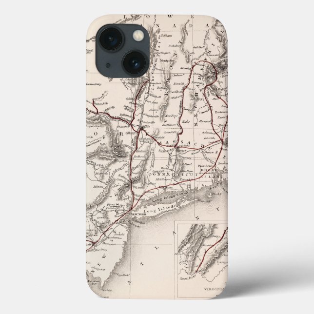 Coques Case-Mate iPhone Map: Northeast USA (Verso)
