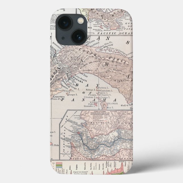 COQUES Case-Mate iPhone MAP: PANAMA, 1907 (Verso)