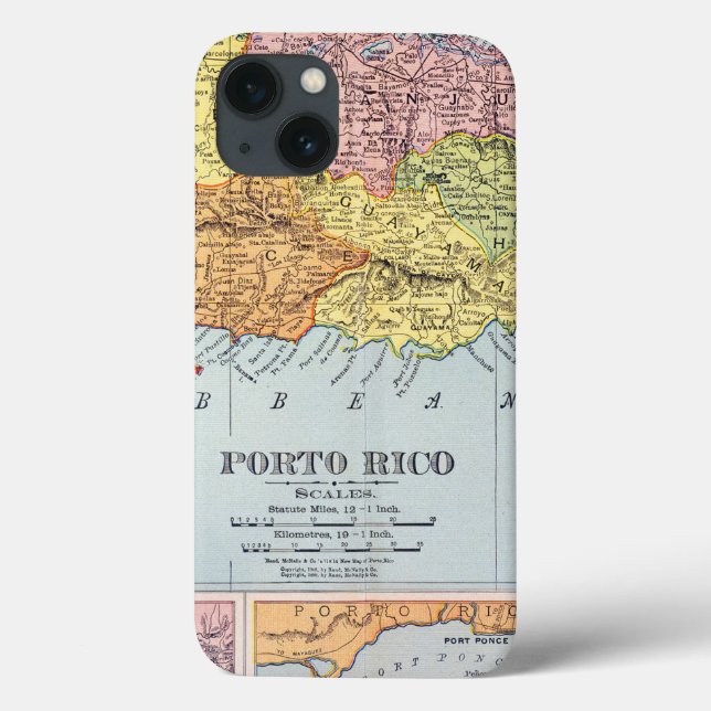 COQUES Case-Mate iPhone MAP : PORTO RICO, 1900 (Verso)