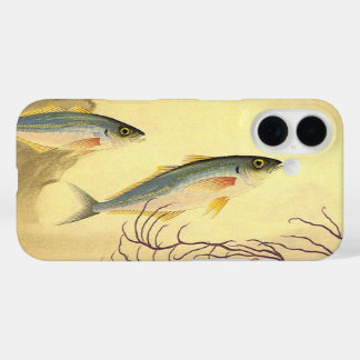 Coque Pour iPhone 16 Maquereau dans l'Océan, Art Japonisme Vintage