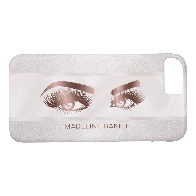 Coques Case-Mate iPhone Maquillage Artiste Eyebrow Eyes Lashes Rose Gold (Dos (Horizontal))
