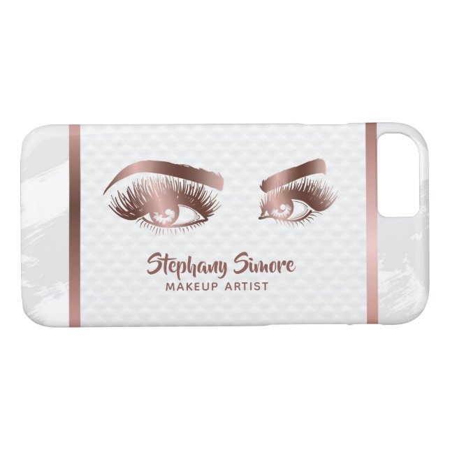 Coques Case-Mate iPhone Maquillage Eyebrow Oeil Long Belles cils Rose Or (Dos (Horizontal))