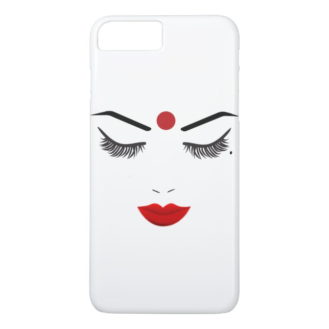 Coques Case-Mate iPhone Maquillage Yeux et Lèvres Rouges Hindu Dot Beauty (Dos)