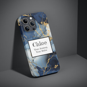 Case-Mate iPhone Case Marble Bleu&Or Votre Voyage, Vos Règles