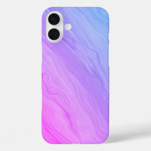 Coque Pour iPhone 16 Plus Marble Luxe - dégradé bleu et violet
