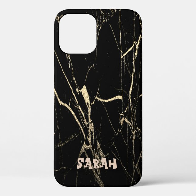 Coques Case-Mate iPhone Marble noir (Verso)