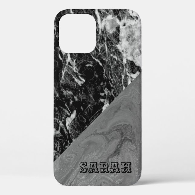 Coques Case-Mate iPhone Marble noir (Verso)