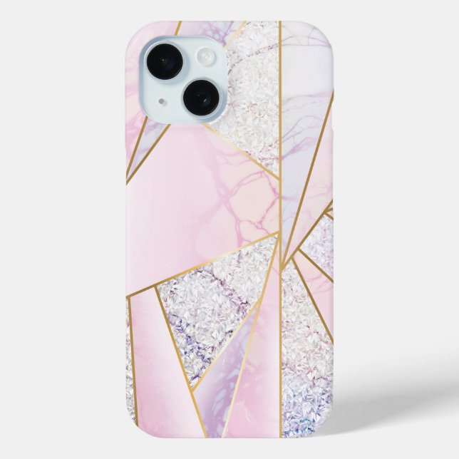 Coques Case-Mate iPhone Marble Quartz Rose or parties scintillant comme (Verso)