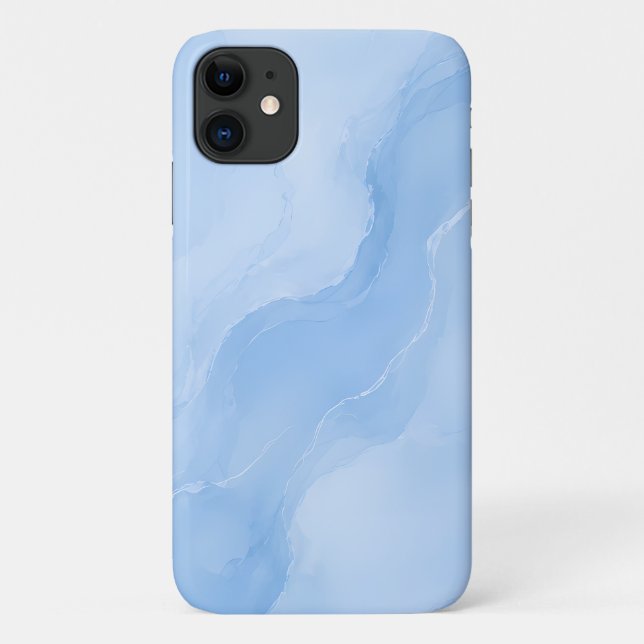 Coques Case-Mate iPhone Marbre Abstrait Bleu Clair Motif (Dos)