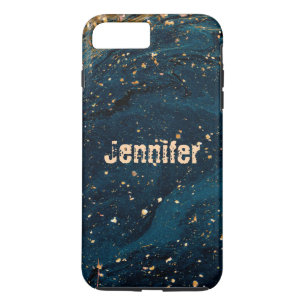 Case-Mate iPhone Case Marbre abstrait élégant marbre foncé or marine