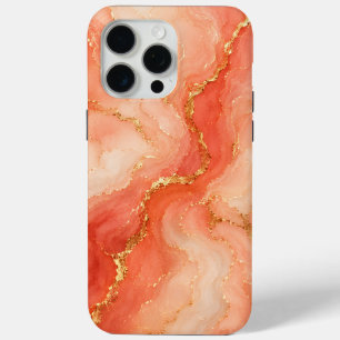 Coque Case-Mate iPhone Marbre Abstrait Rivière Or Corail