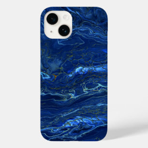 Coque Case-Mate iPhone Marbre acrylique bleu marine et marbre d'or Faux