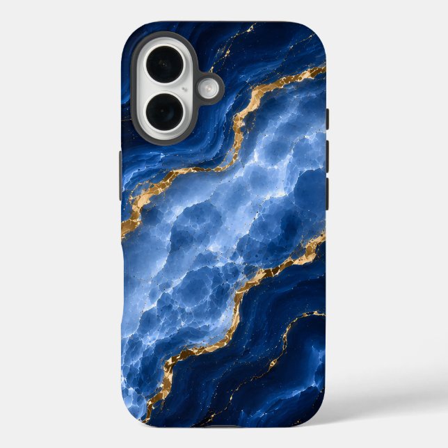 Coques Case-Mate iPhone Marbre Agate Saphir Luxueux (Verso)