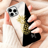 Marbre Ananas Or Monogramme Noir