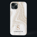 Case-Mate iPhone Case Marbre blanc chic parties scintillant or monogramm<br><div class="desc">Marbre blanc chic parties scintillant or    monogramiPhone 13 coque</div>