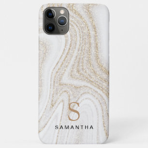 Case-Mate iPhone Case Marbre blanc chic parties scintillant or monogramm