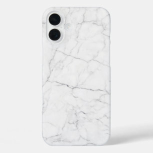 Coque Pour iPhone 16 Plus Marbre Blanc Élégant