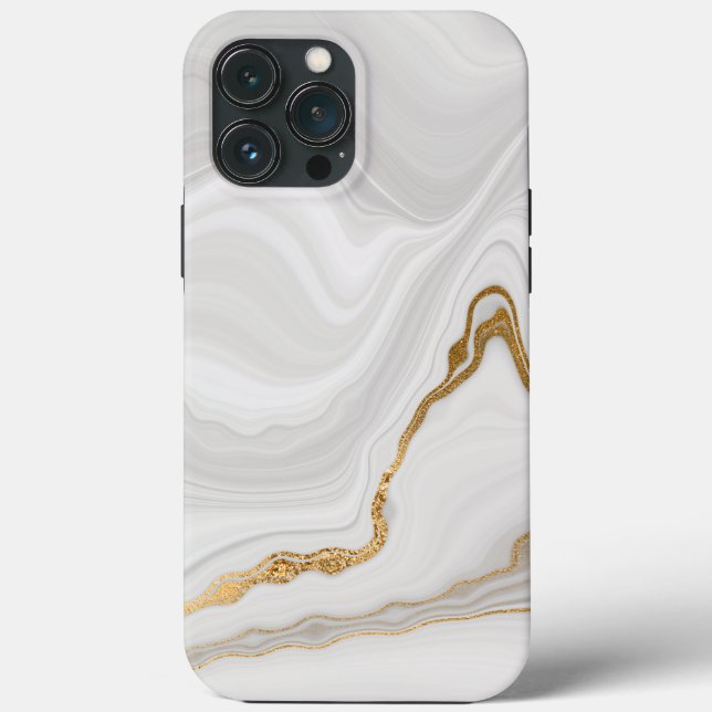 Coques Case-Mate iPhone Marbre blanc et or élégant (Verso)
