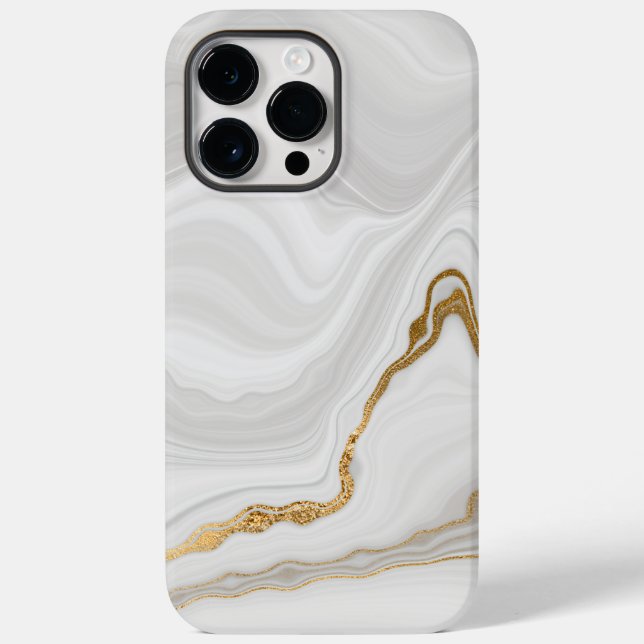 Coques Case-Mate iPhone Marbre blanc et or élégant (Verso)