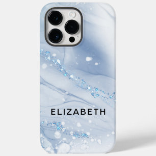 Coque Case-Mate iPhone Marbre blanc et or paillettes personnalisé