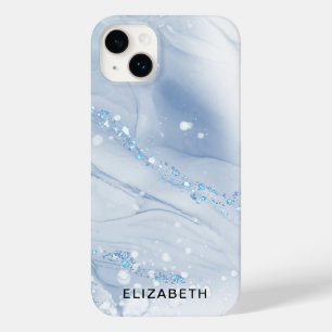 Coque Case-Mate iPhone Marbre blanc et or paillettes personnalisé