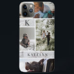 Case-Mate iPhone Case Marbre blanc personnalisé personnalisé 4 photo Col<br><div class="desc">Marbre blanc personnalisé personnalisé 4 Collage photo avec monogramme Lettre initiale et nom, ou texte personnalisé. Fait un cadeau moderne et élégant pour les membres de la famille, les mamans, les pères, les grands-parents, et plus encore. Un cadeau qu'ils chériront avec vos photos réfléchies d'enfants, de famille ou d'animaux de...</div>